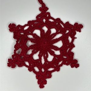 🎄Red Crochet Snowflake Ornament🎄